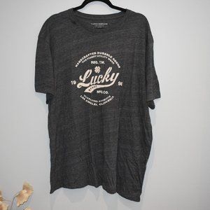 Men's Grey Lucky Brand T-shirt Size XXL